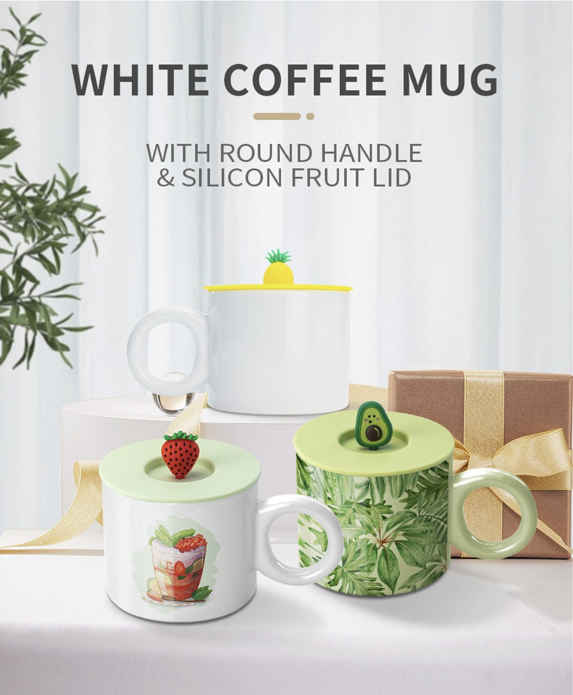 Fruity Fun Ceramic Mug with Lid