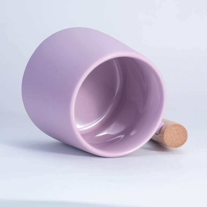 Luxurious Matte Ceramic with Wooden Handle – 12oz Sublimation Mug