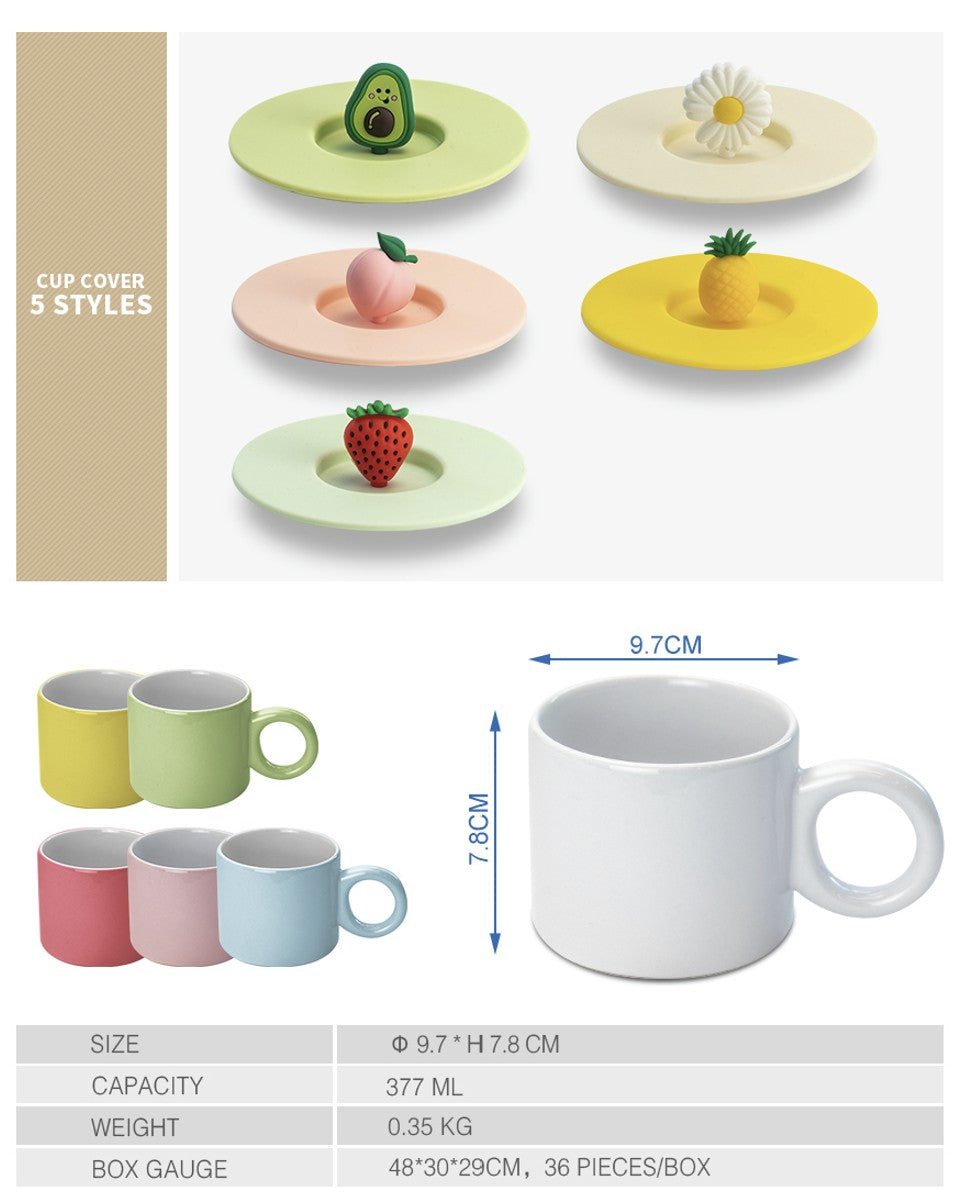 Fruity Fun Ceramic Mug with Lid