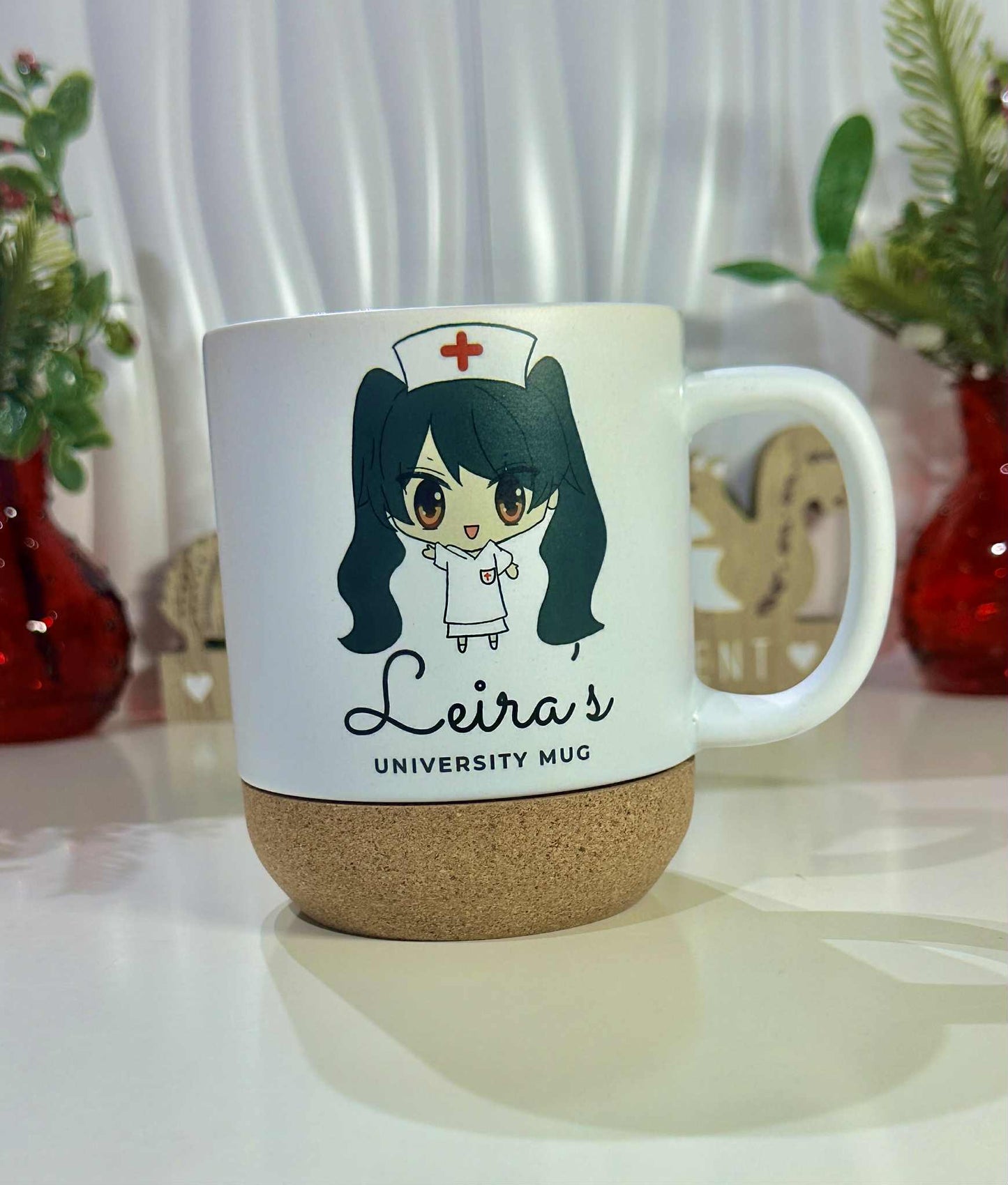 Elegant Mug with Cork Bottom & Plastic Lid - 14oz Matte Sublimation