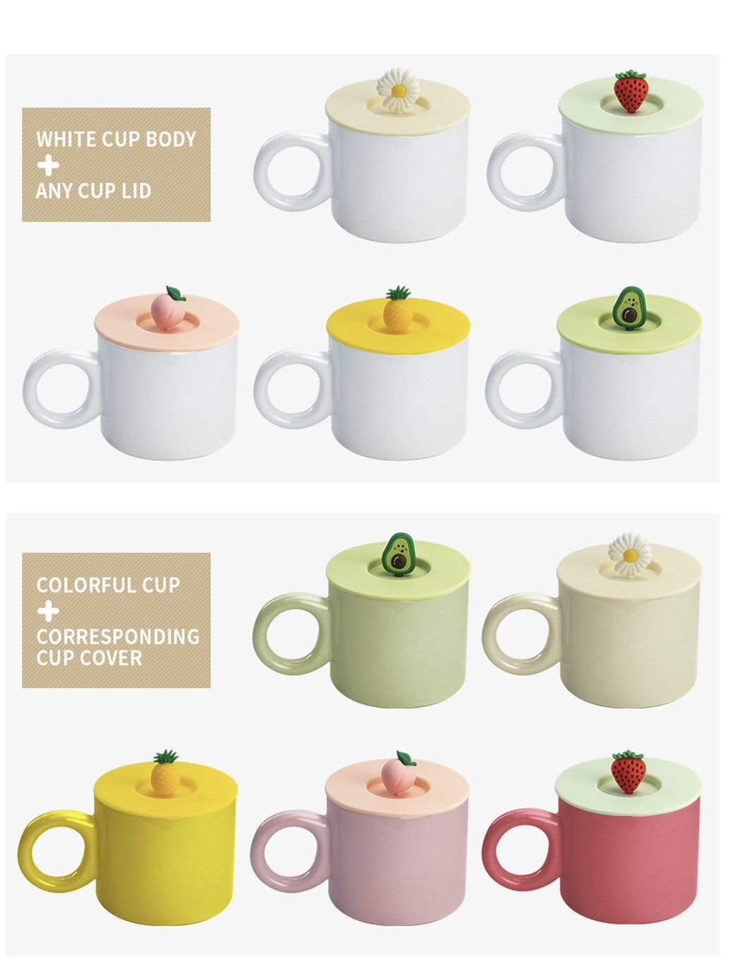 Fruity Fun Ceramic Mug with Lid