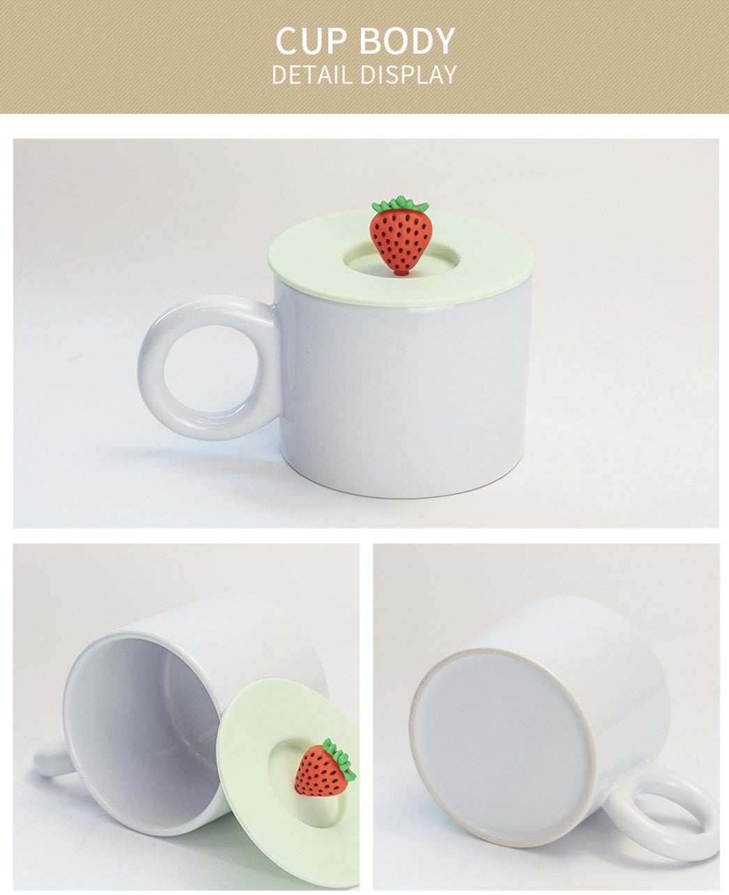 Fruity Fun Ceramic Mug with Lid