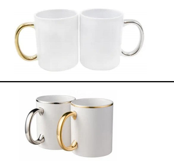 Elegant Gold & Silver Electroplated Mug - Handle & Rim