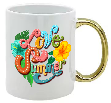 Elegant Gold & Silver Electroplated Mug - Handle & Rim