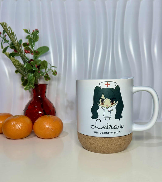 Elegant Mug with Cork Bottom & Plastic Lid - 14oz Matte Sublimation
